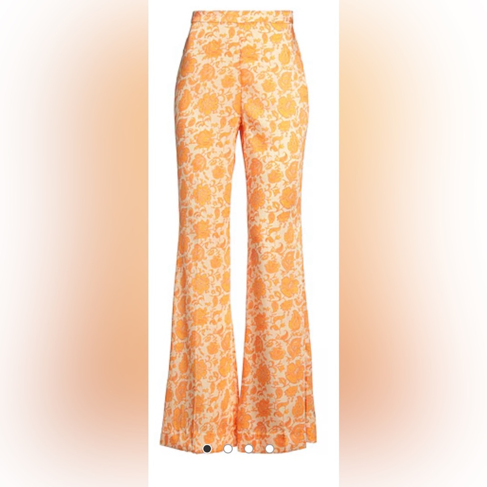 Sandro Paris Silk paisley orange pants size 6